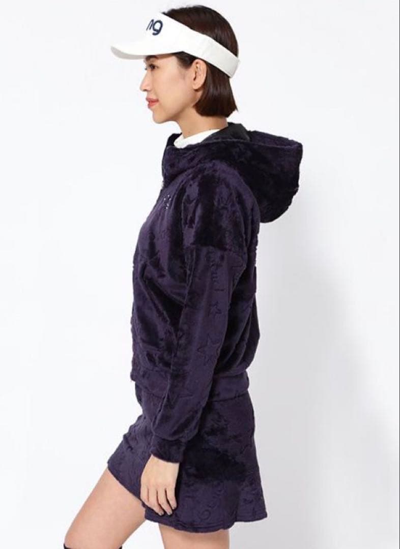 S ☆新品☆ PING ゴルフ ベロア フーディー ボア　ブルゾン ネイビー