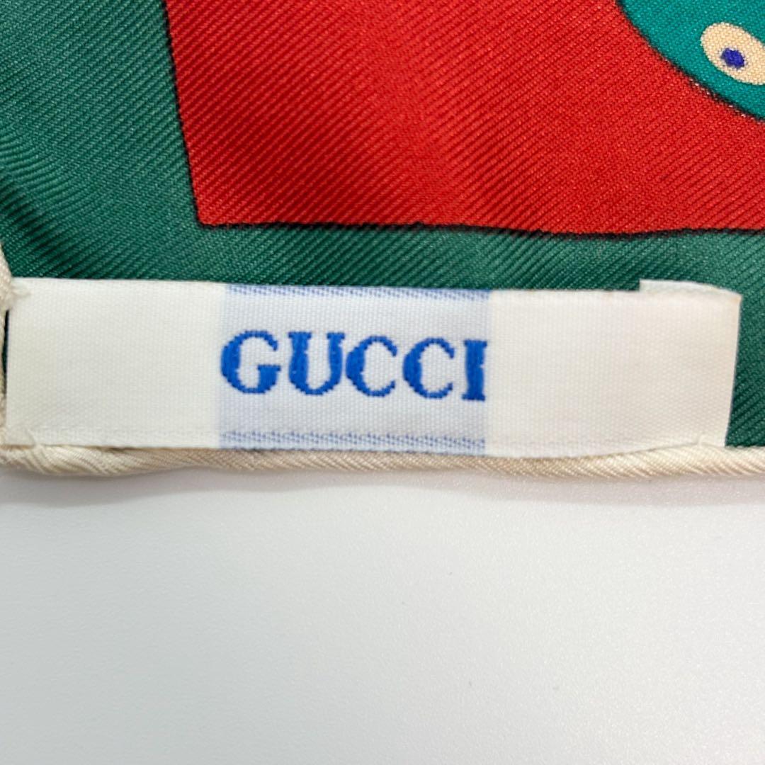 ♡美品♡ グッチ スカーフ 馬柄 大判 シルク100％