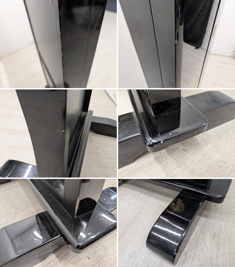 塗り　金彩　三面鏡　姿見　ミラー　鏡　スタンドミラー　全身鏡　和家具　座敷　民藝