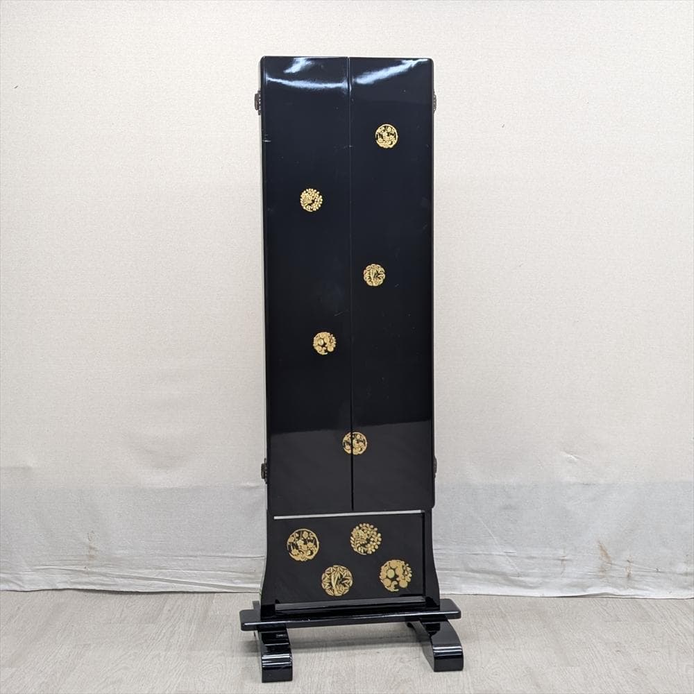 塗り　金彩　三面鏡　姿見　ミラー　鏡　スタンドミラー　全身鏡　和家具　座敷　民藝