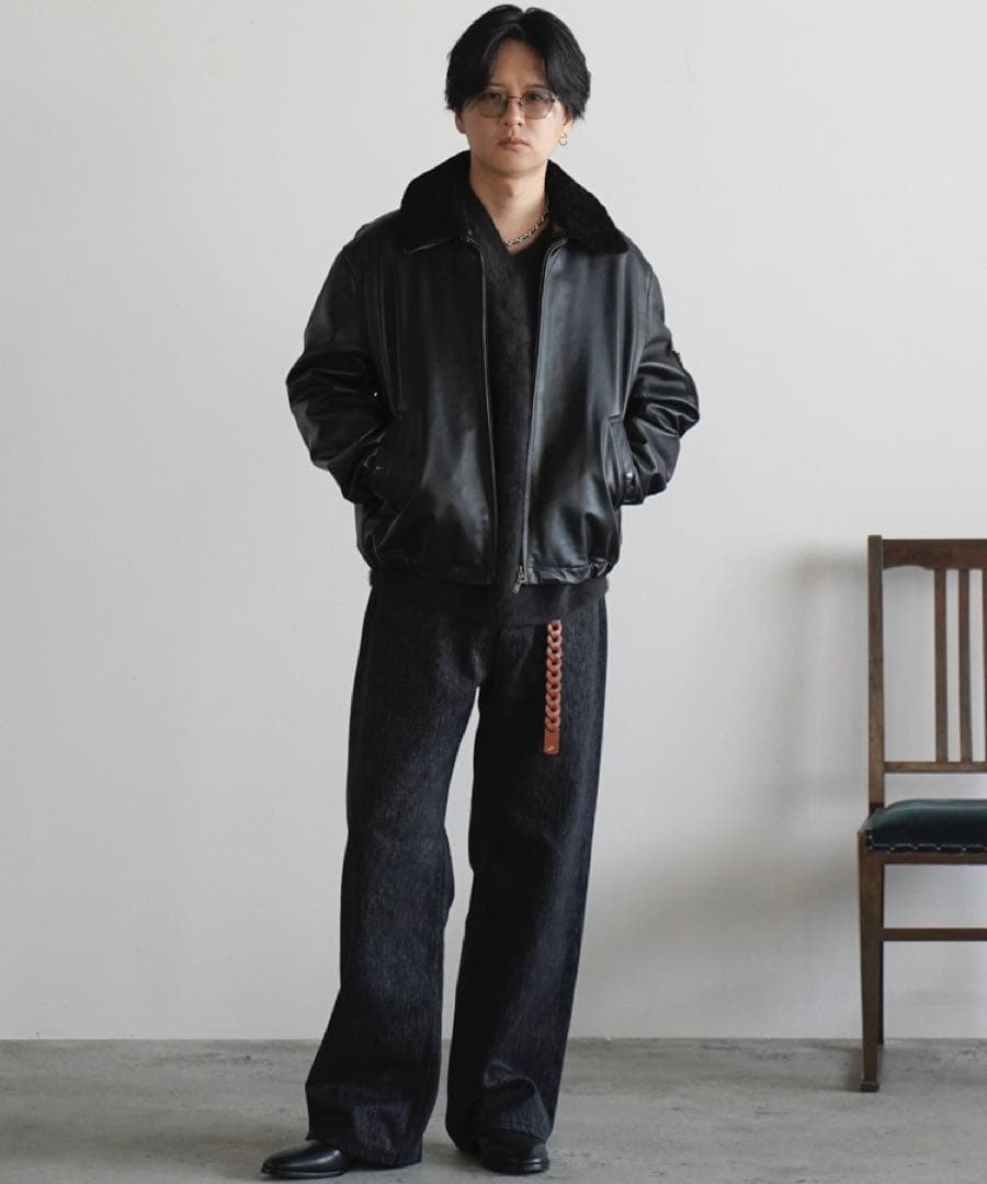 ジャケット・アウター LIDNM/French Pilot Leather Jacket