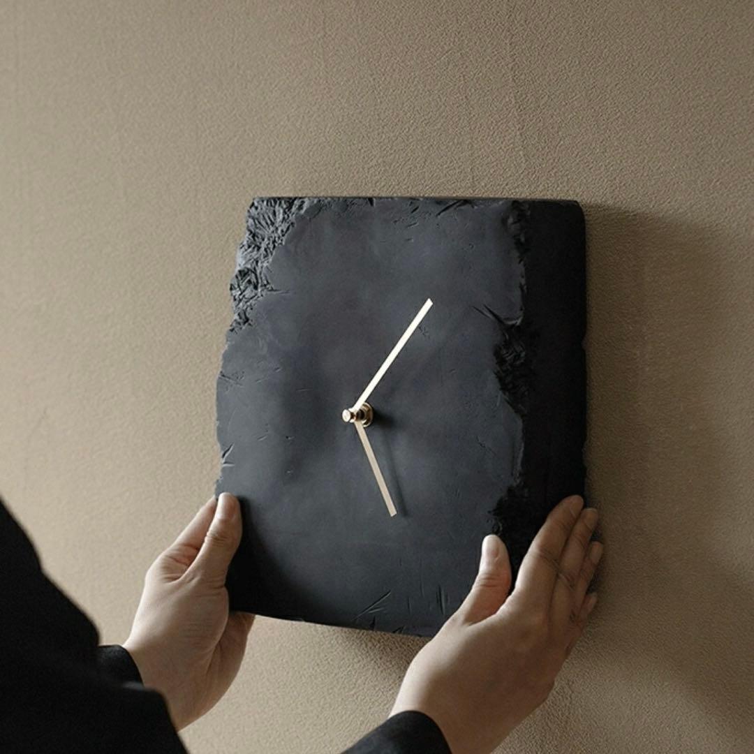〔新品未使用〕クラックストーン 掛け時計【ART OF BLACK】