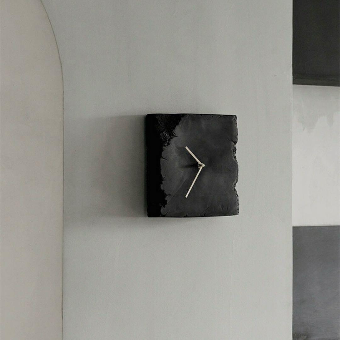 〔新品未使用〕クラックストーン 掛け時計【ART OF BLACK】