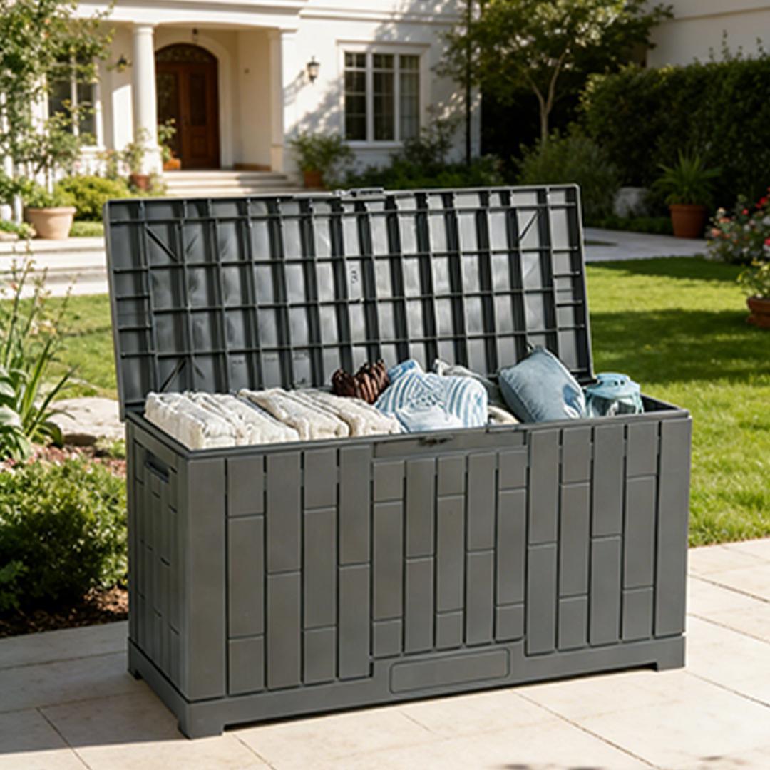 屋外収納庫 レンガ調 収納ボックス 置き配 ゴミ箱 小型 ストッカー 防水 耐候