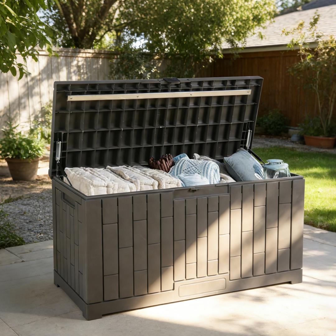 屋外収納庫 レンガ調 収納ボックス 置き配 ゴミ箱 小型 ストッカー 防水 耐候