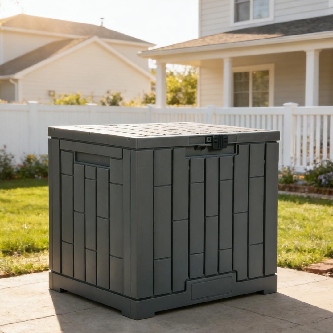 屋外収納庫 レンガ調 収納ボックス 置き配 ゴミ箱 小型 ストッカー 防水 耐候