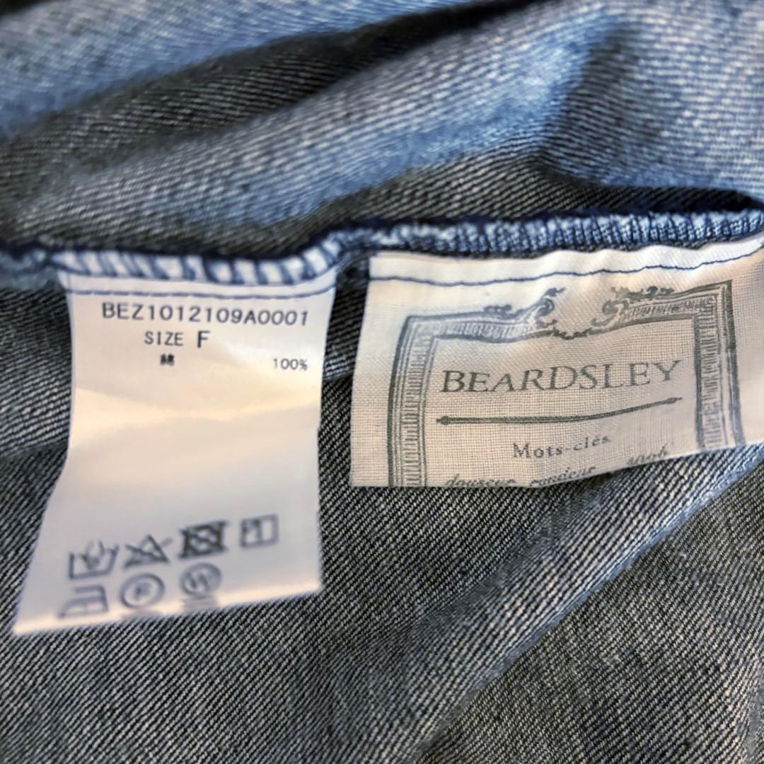 極美品＊BEARDSEY ビアズリー 袖ぷっくり　デニムワンピース　FREE