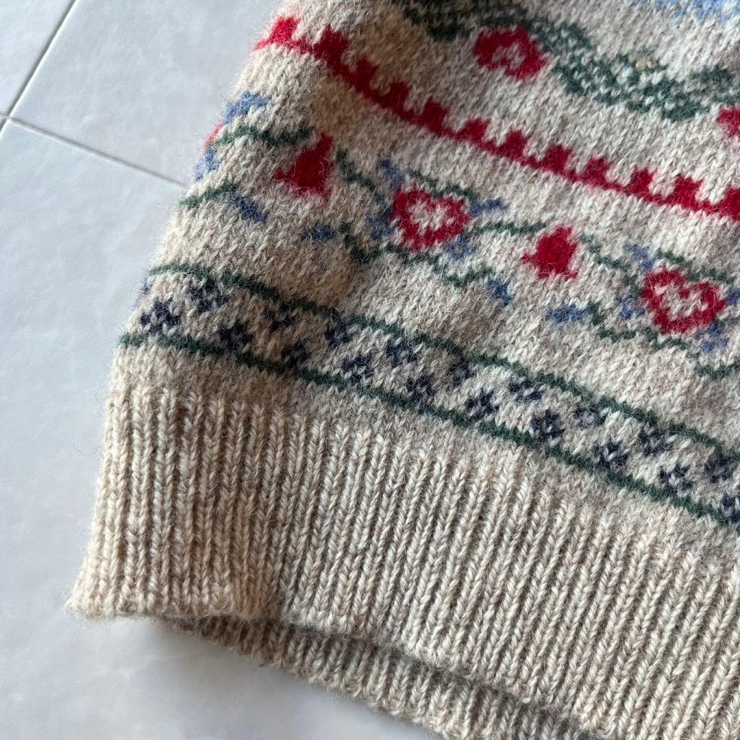 美品✨エディーバウアー 黒タグEDDIE BAUER 総柄 ニットベスト M