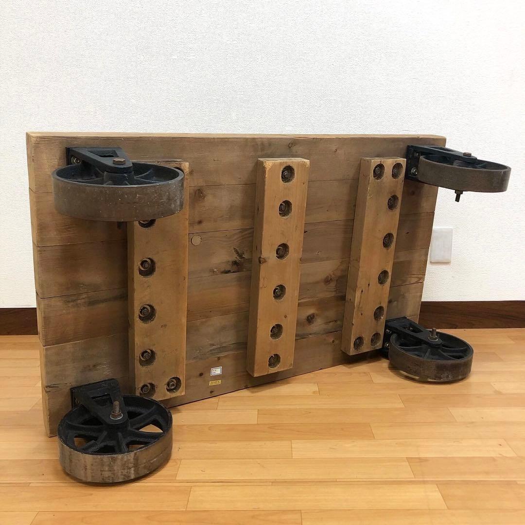 インダストリアルテイスト トロリーテーブル センターテーブル ローテーブル