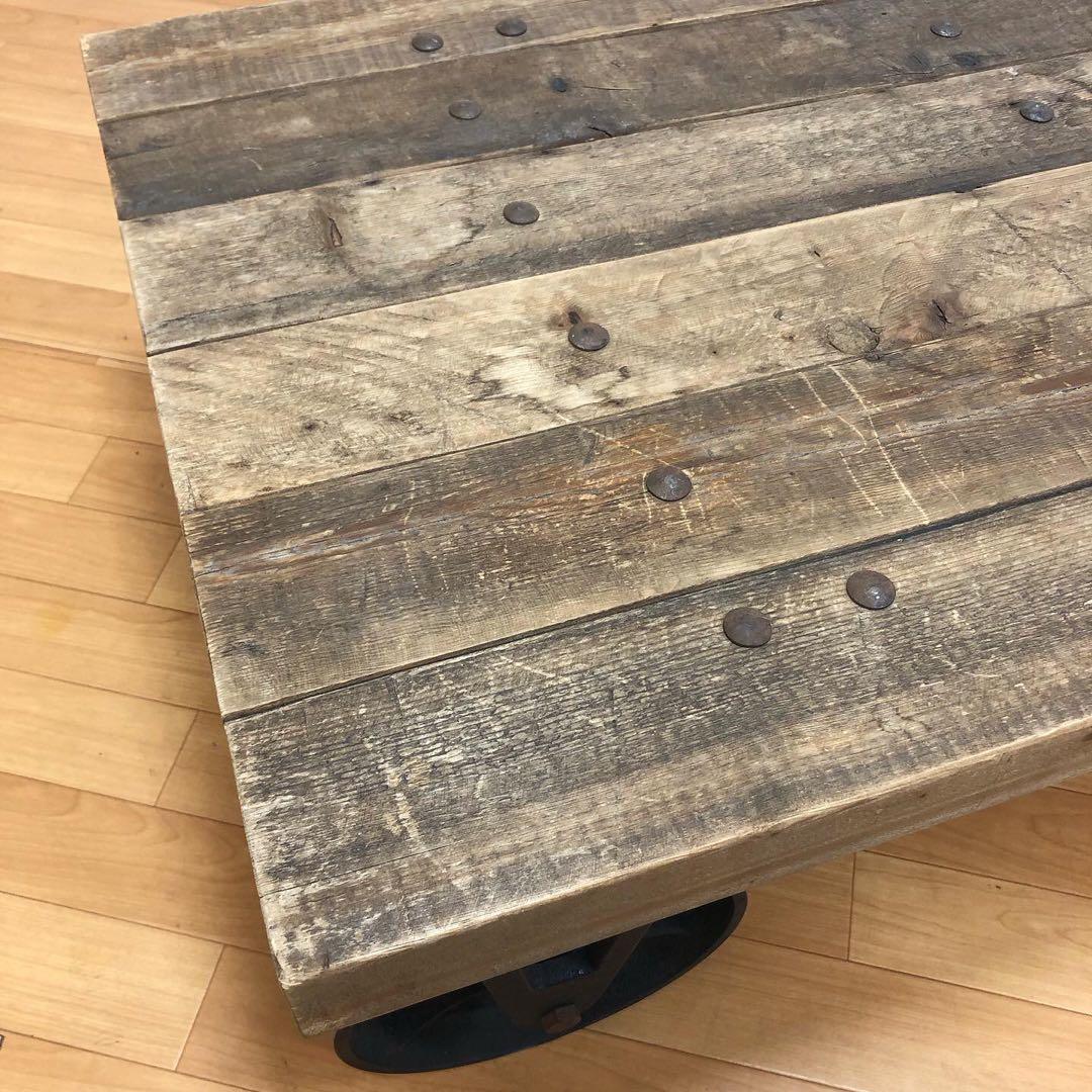 インダストリアルテイスト トロリーテーブル センターテーブル ローテーブル