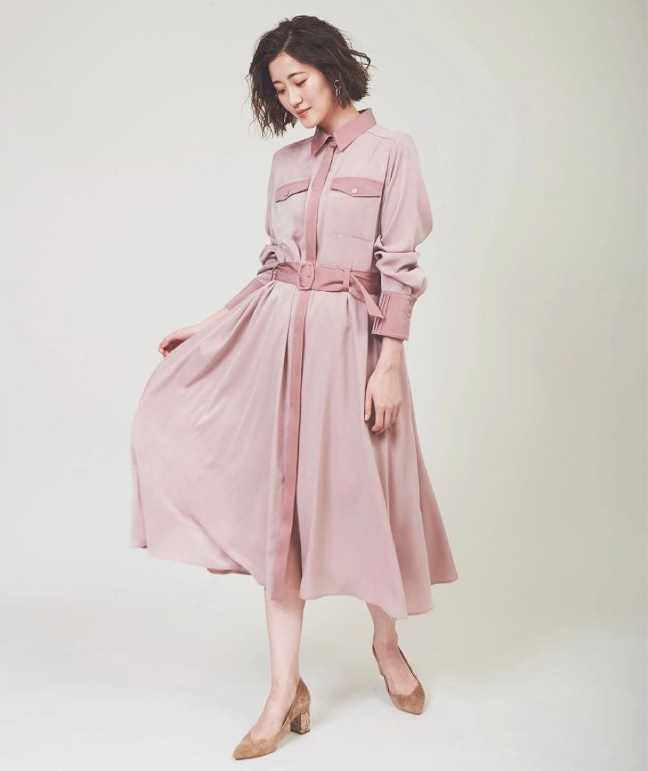 【タグ付き新品】The Virgnia バイカラーシャツワンピース