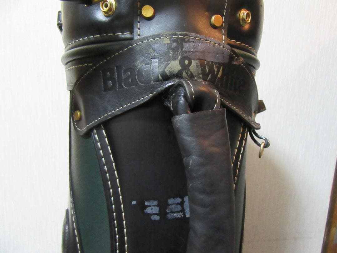 ★☆★ブラック＆ホワイト★ゴルフバック★黒/茶★フードなし★☆★