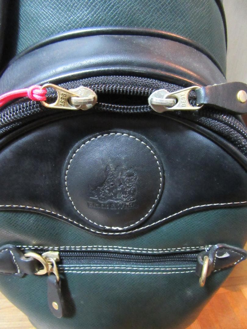 ★☆★ブラック＆ホワイト★ゴルフバック★黒/茶★フードなし★☆★