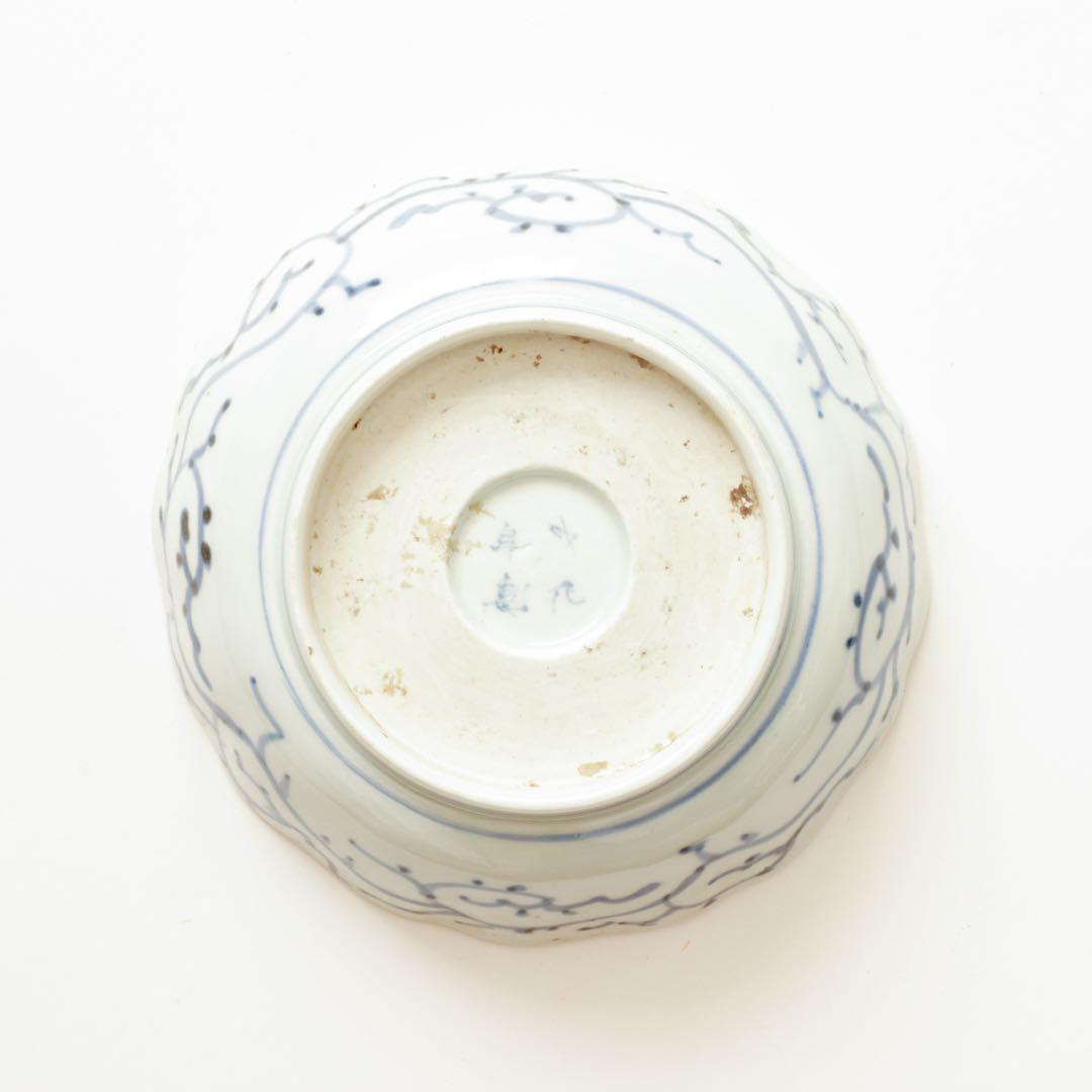 伊万里　古伊万里　江戸　後期　深皿　なます　皿　微塵唐草　2客セット