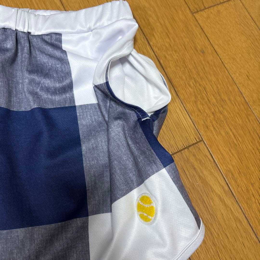 美品 キア テニスウエア Tシャツ スコート 上下セット 上L 下M チェック