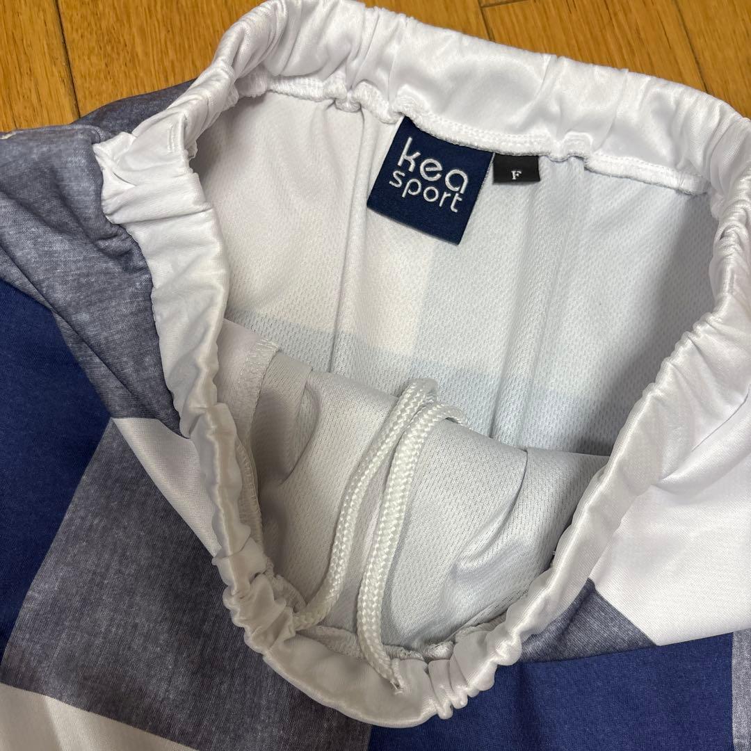 美品 キア テニスウエア Tシャツ スコート 上下セット 上L 下M チェック