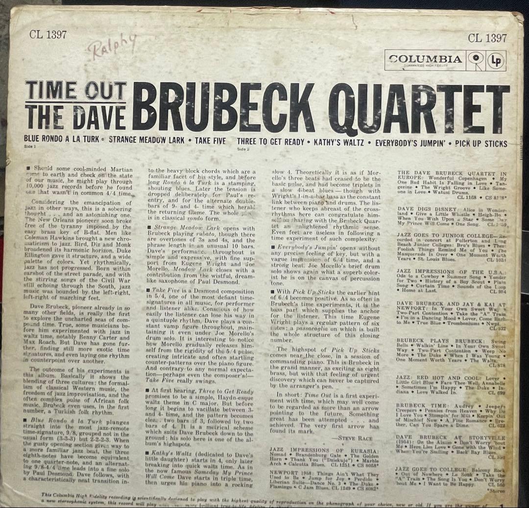 TIME OUT /DAVE BRUBECK QUARTET オリジナルレコード