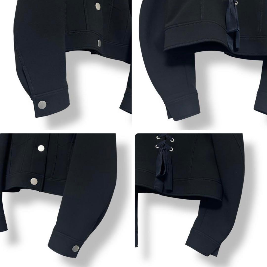 【未使用級】ルシェルブルー レースアップ ジャケット ブルゾン ボンディング