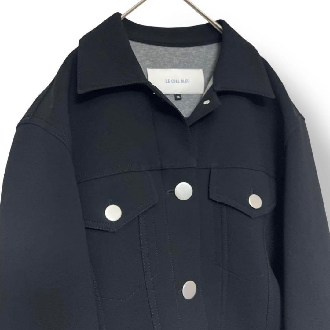 【未使用級】ルシェルブルー レースアップ ジャケット ブルゾン ボンディング
