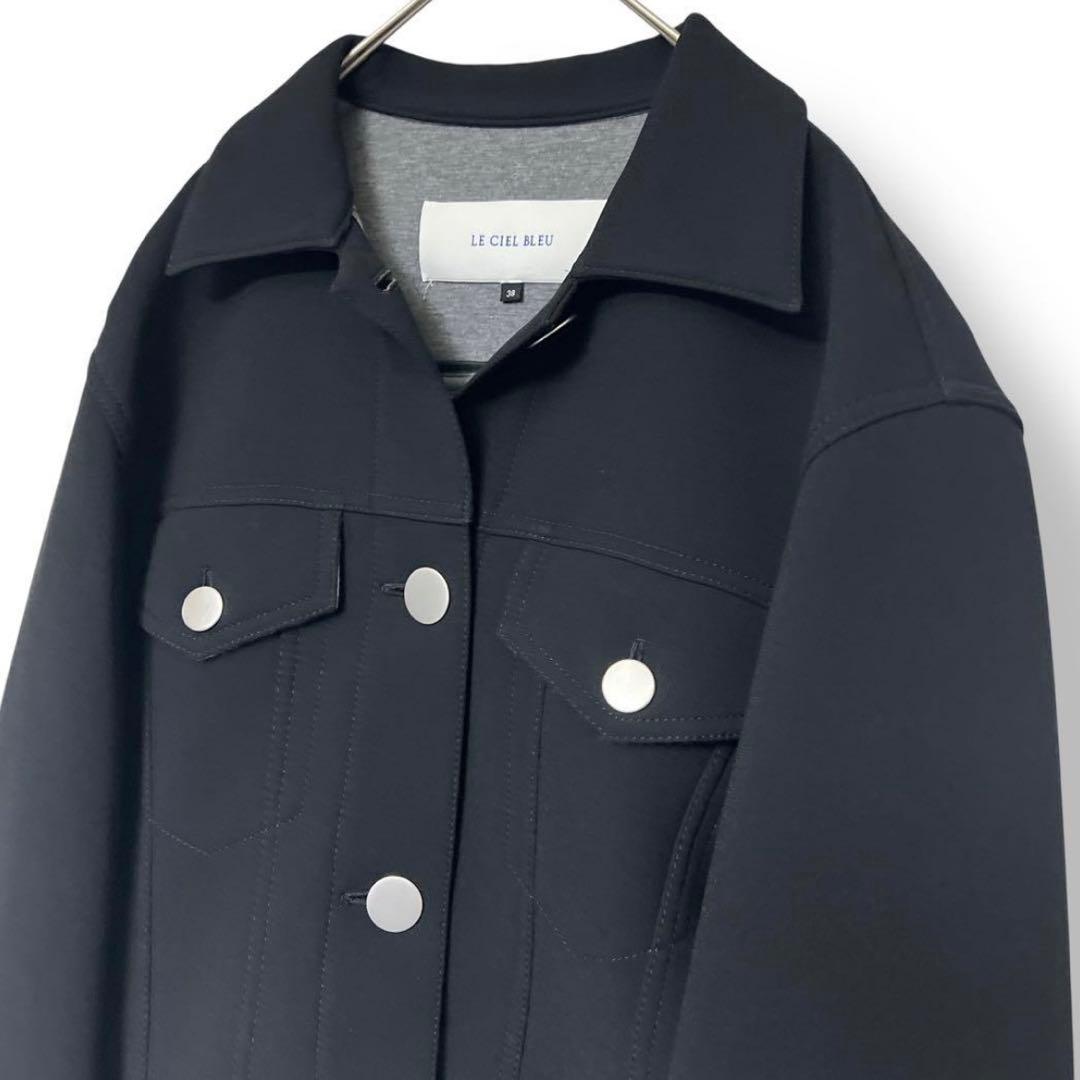 【未使用級】ルシェルブルー レースアップ ジャケット ブルゾン ボンディング