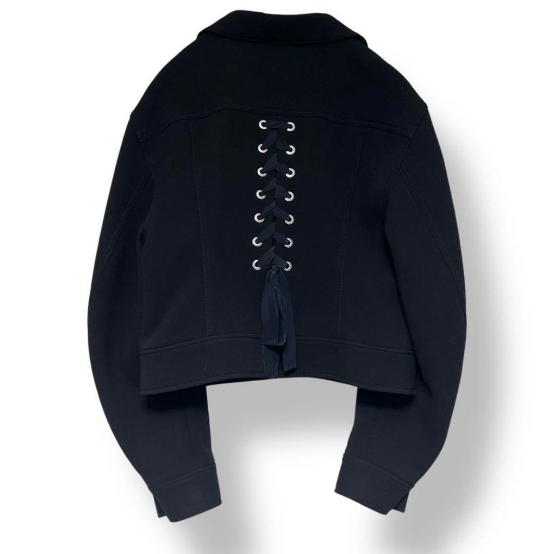 【未使用級】ルシェルブルー レースアップ ジャケット ブルゾン ボンディング