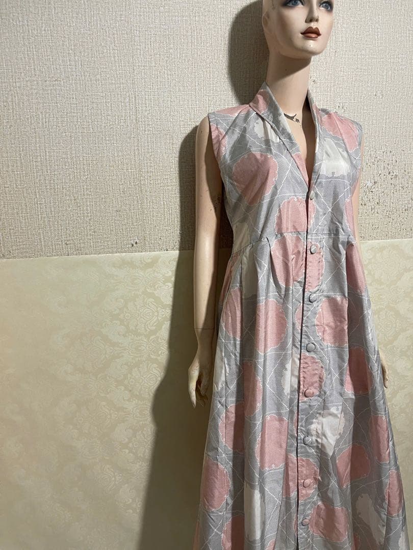 着物リメイクワンピース　本場大島紬　3月中旬発送