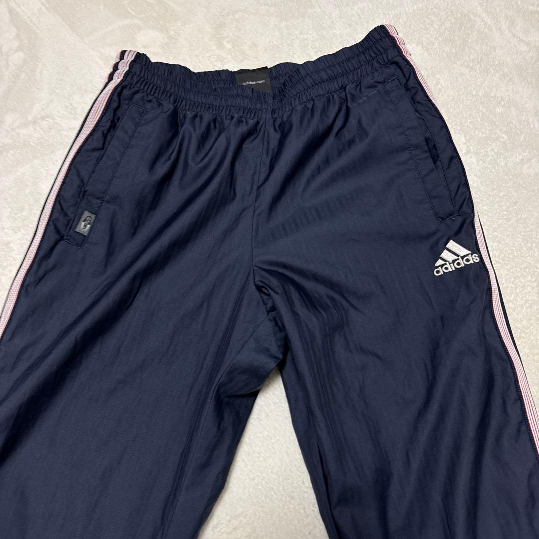 美品 アディダス セットアップ ウィンドブレーカ ジャージ M ネイビー ライン