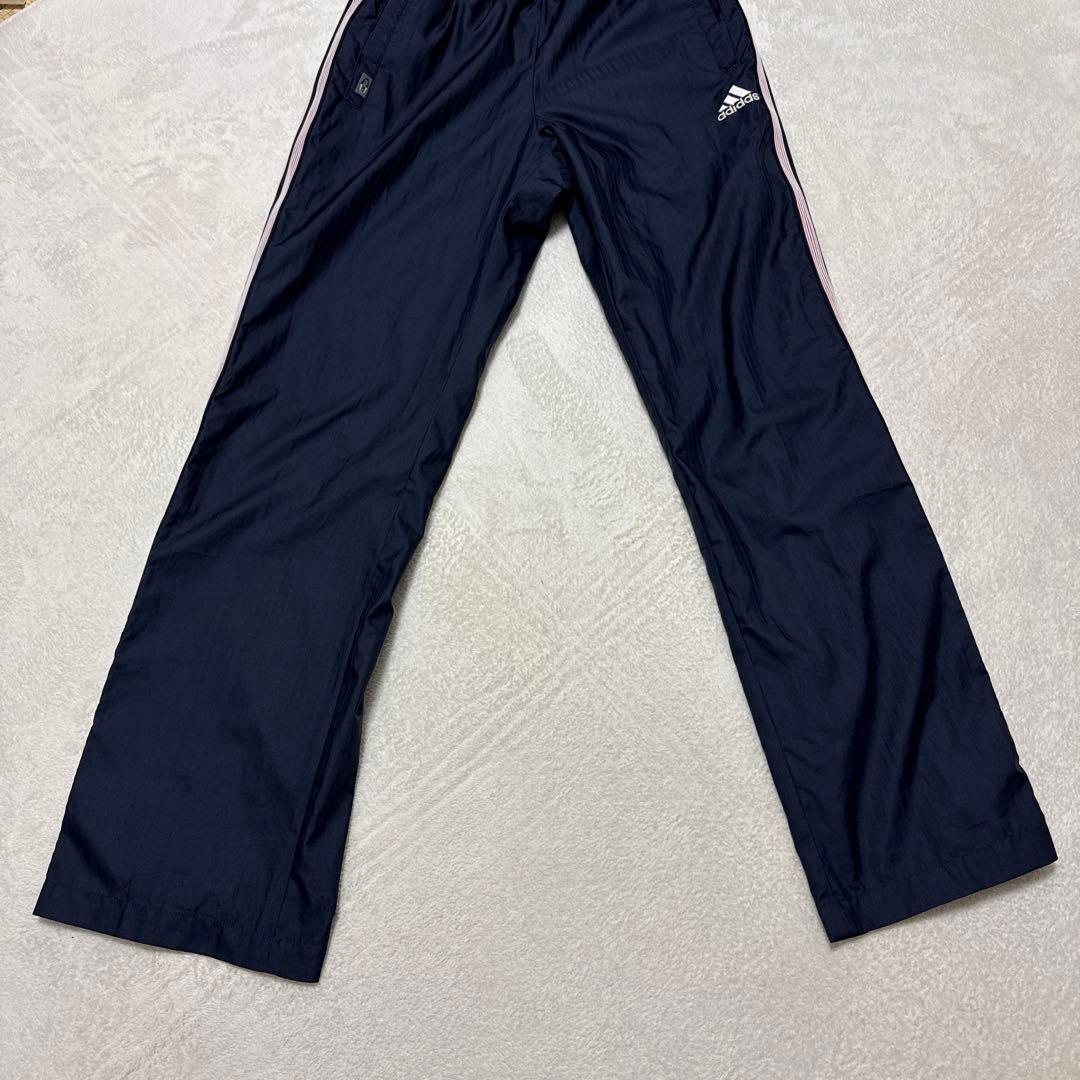 美品 アディダス セットアップ ウィンドブレーカ ジャージ M ネイビー ライン