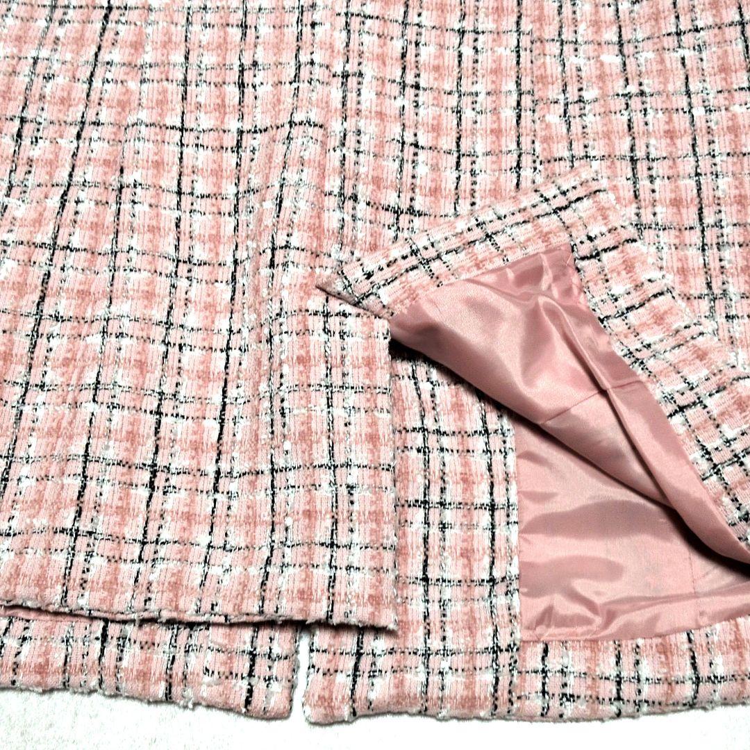 極美品✨即完売モデル　OBLI オブリ ピンク ミックスツイード ジレ