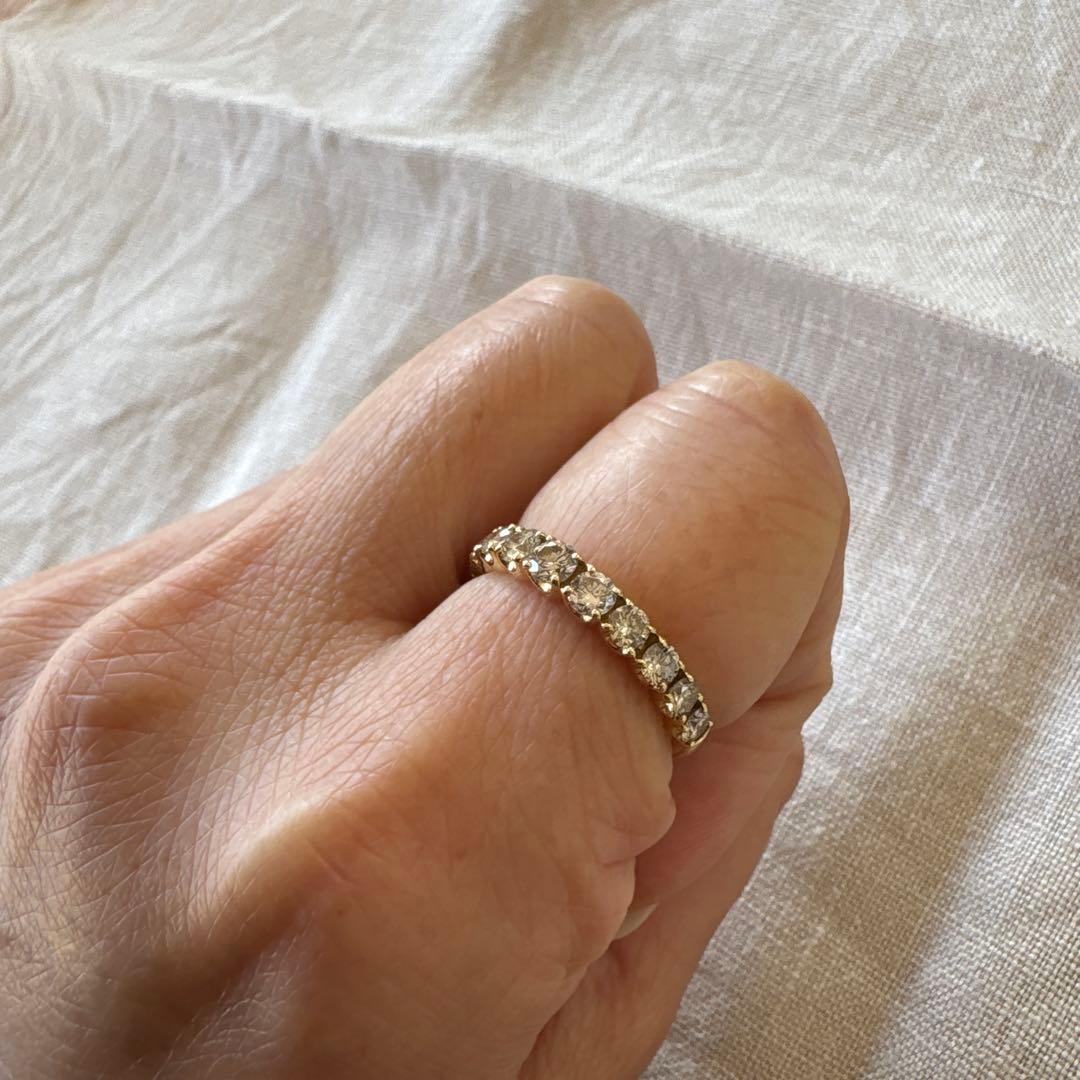 クラシックチェス　ハーフエタニティリング　k18 ダイヤ1.0ct