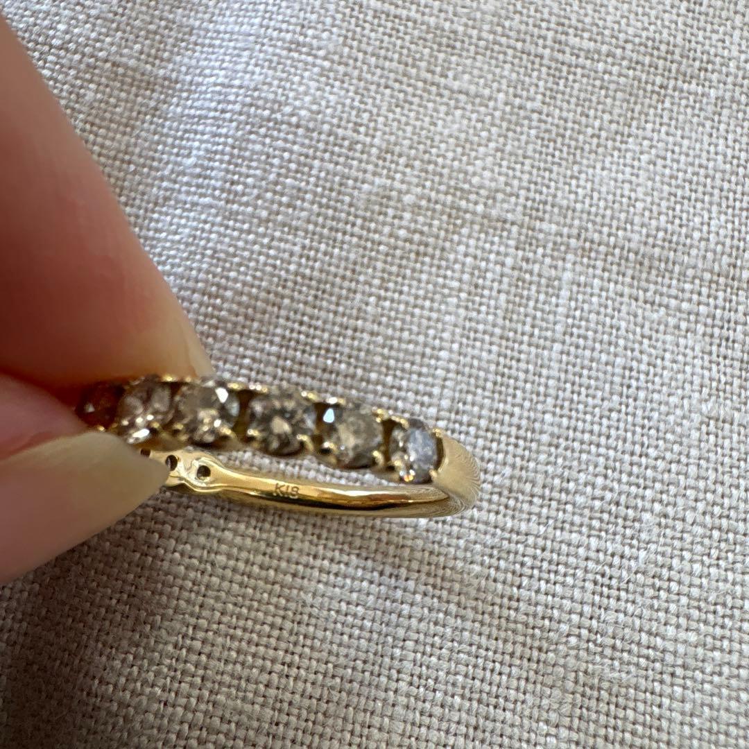 クラシックチェス　ハーフエタニティリング　k18 ダイヤ1.0ct