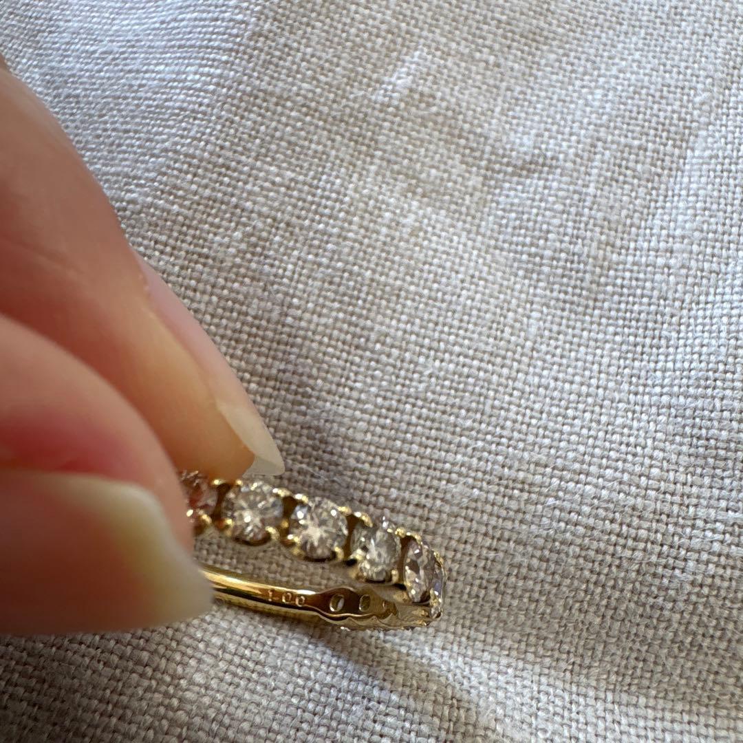 クラシックチェス　ハーフエタニティリング　k18 ダイヤ1.0ct