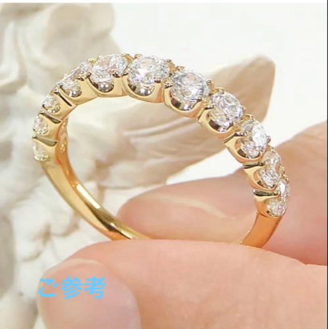 クラシックチェス　ハーフエタニティリング　k18 ダイヤ1.0ct