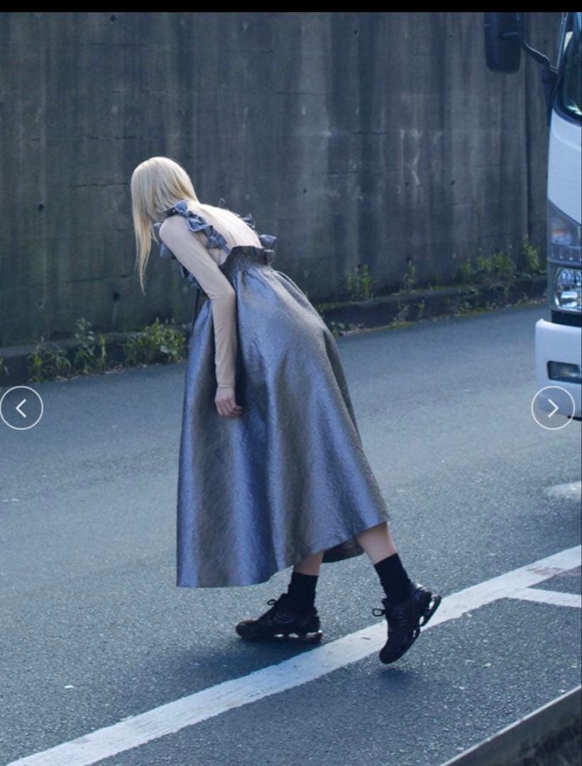 Bibiy. MIMI RIBBON SKIRT グレー　新品未使用