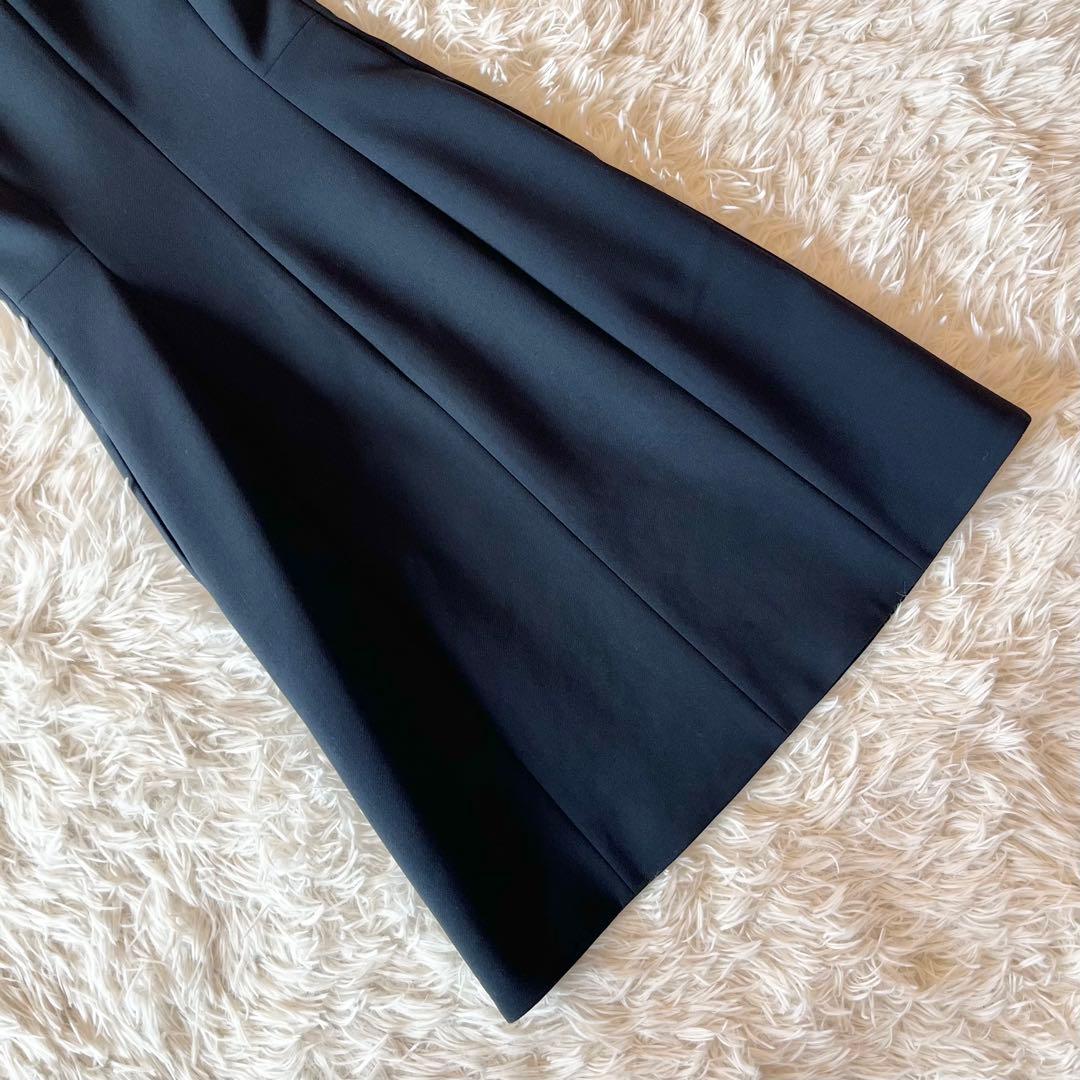 美品✨ ヨーコチャン パール Aライン ワンピース ドレス ネイビー 36