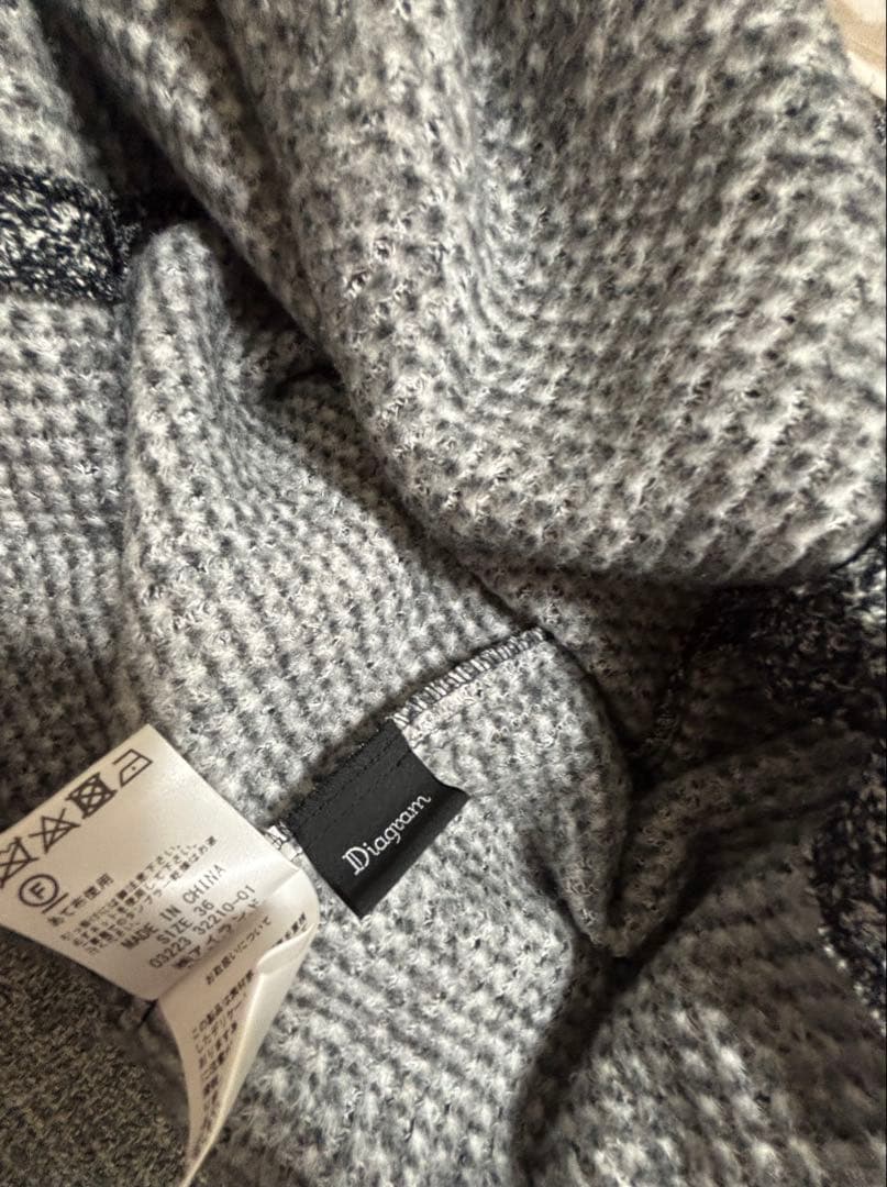 GRACE CONTINENTAL ダイアグラム ツイードジャージワンピース　S