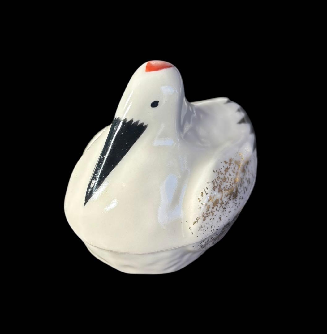 [10客セット] 松斎 色絵 金彩 鶴形 蓋物 向付 古美術 割烹 懐石料理