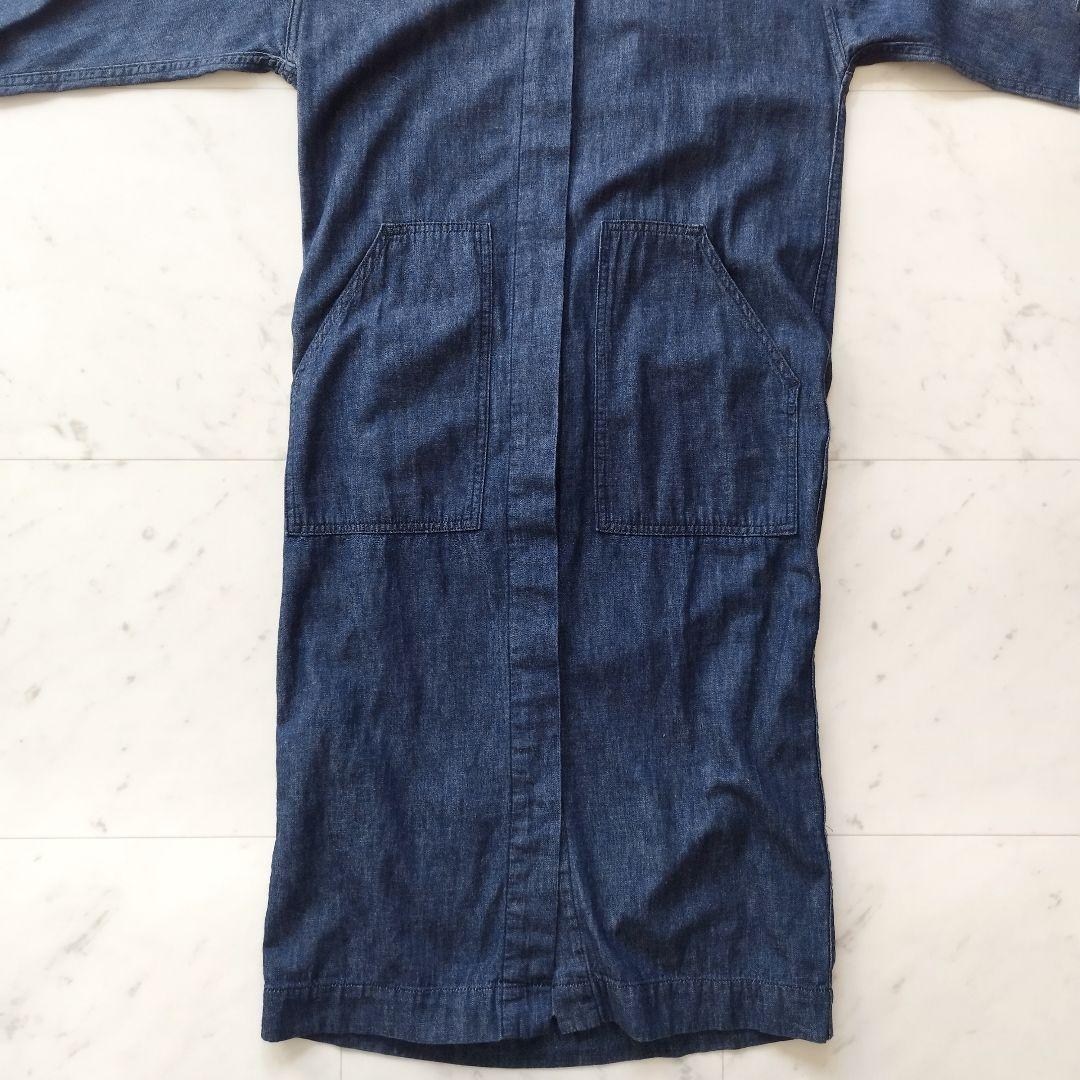 美品 ウィムガゼット デニムワンピース インディゴ コットン100% 手洗い可