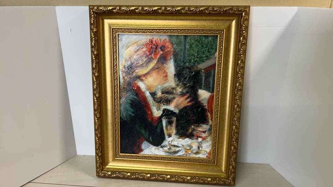 「子犬を抱く少女」ルノワール　額縁つき立体複製名画