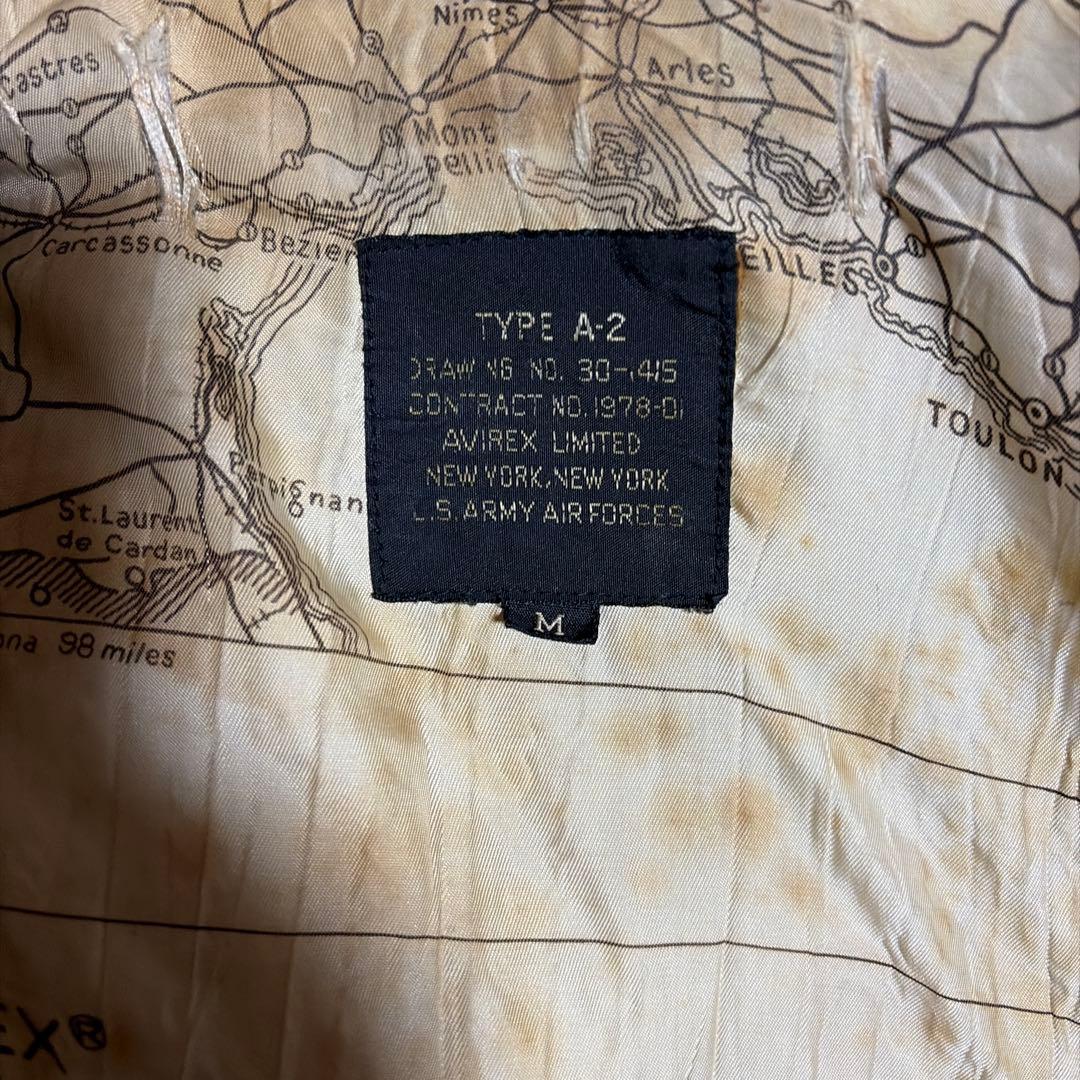 90s AVIREX A-2 ボンバージャケット M ダークブラウン