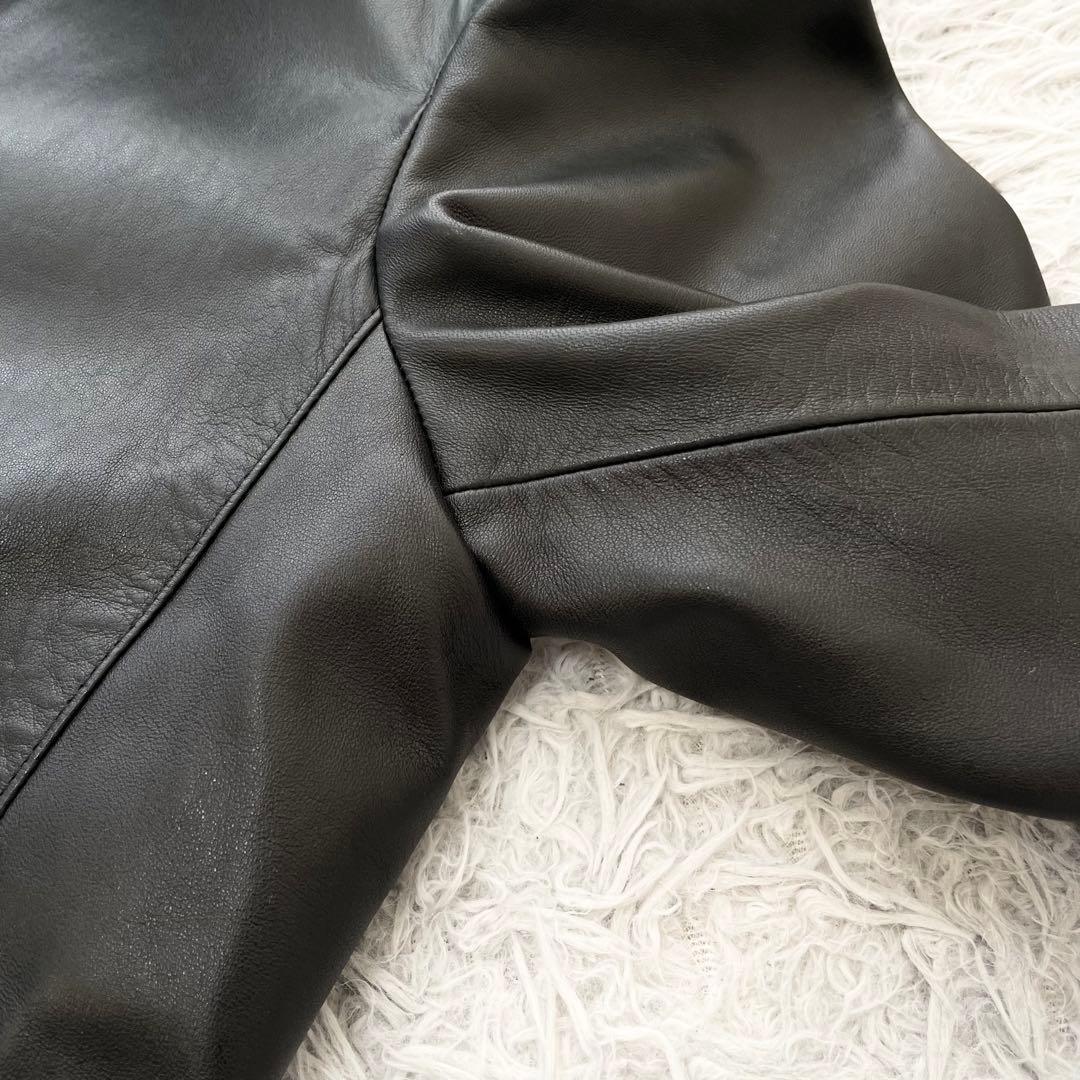 超美品　EMMETI ジャケット　シングルライダース　ブラック　44 JURI