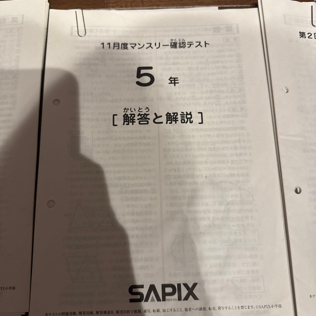 サピックス　5年生　テスト　10回分　SAPIX