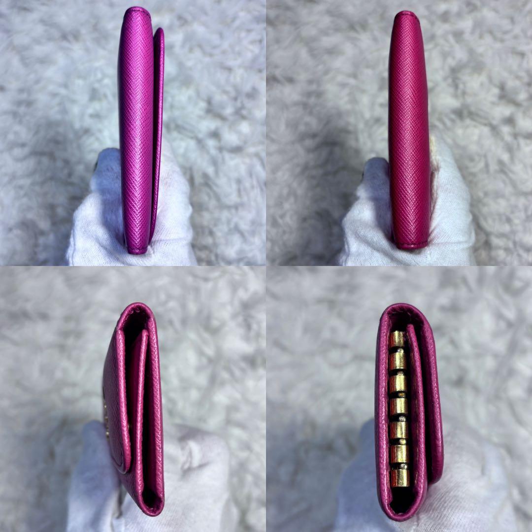 ✨超美品✨PRADA プラダ　ピンクレザー キーケース　正規品　箱付き