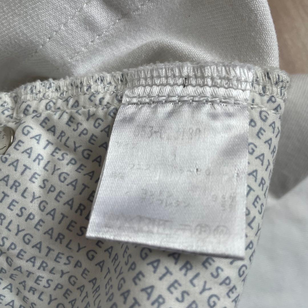 PEARLY GATES ホワイトパンツ スリムフィット　サイドロゴ　白