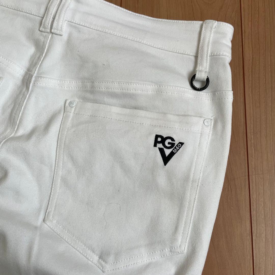 PEARLY GATES ホワイトパンツ スリムフィット　サイドロゴ　白