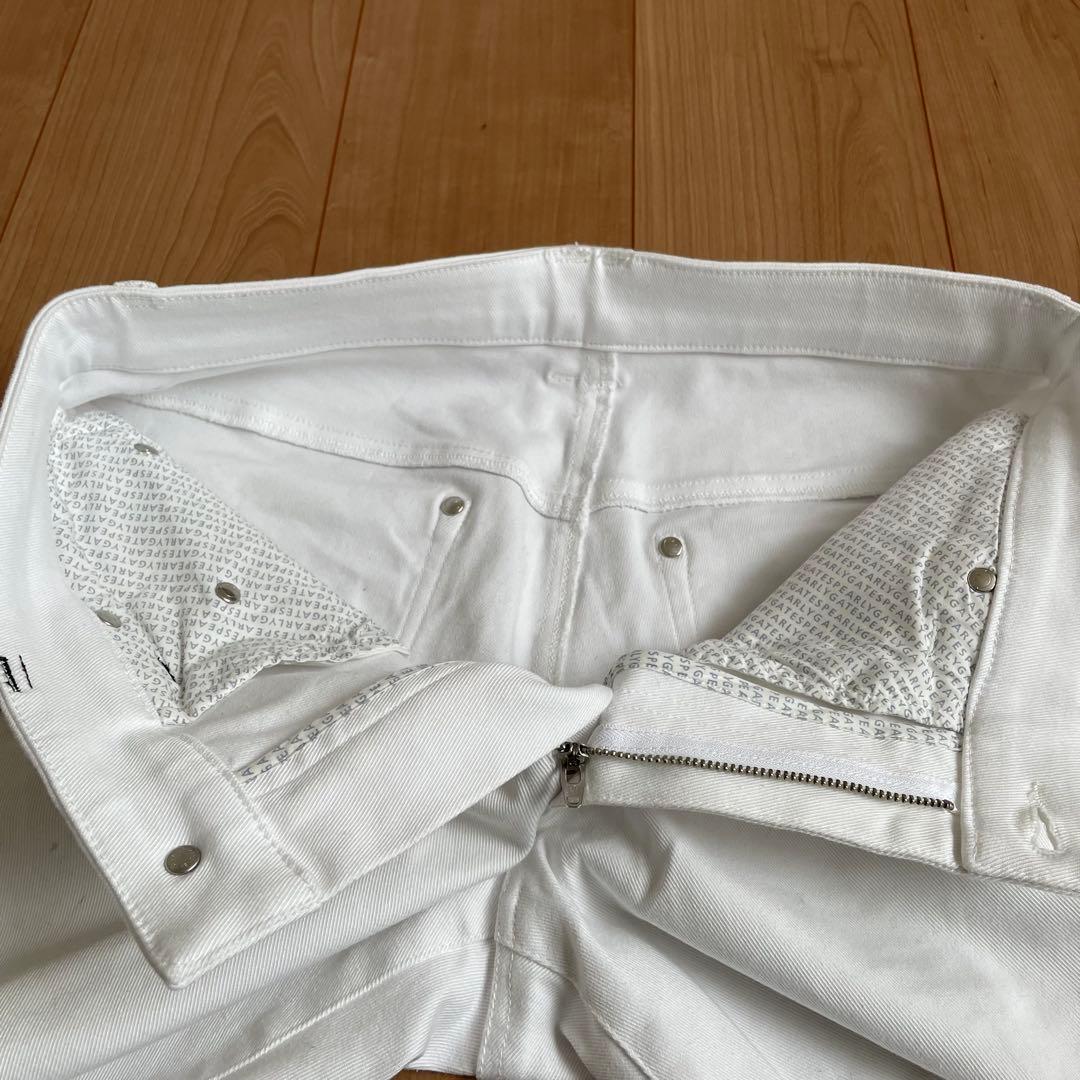 PEARLY GATES ホワイトパンツ スリムフィット　サイドロゴ　白