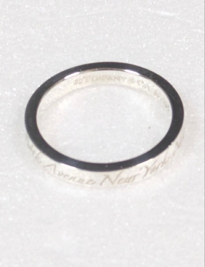 保存袋付•美品 TIFFANY&Co. ノーツ ナローリング SV925 10号