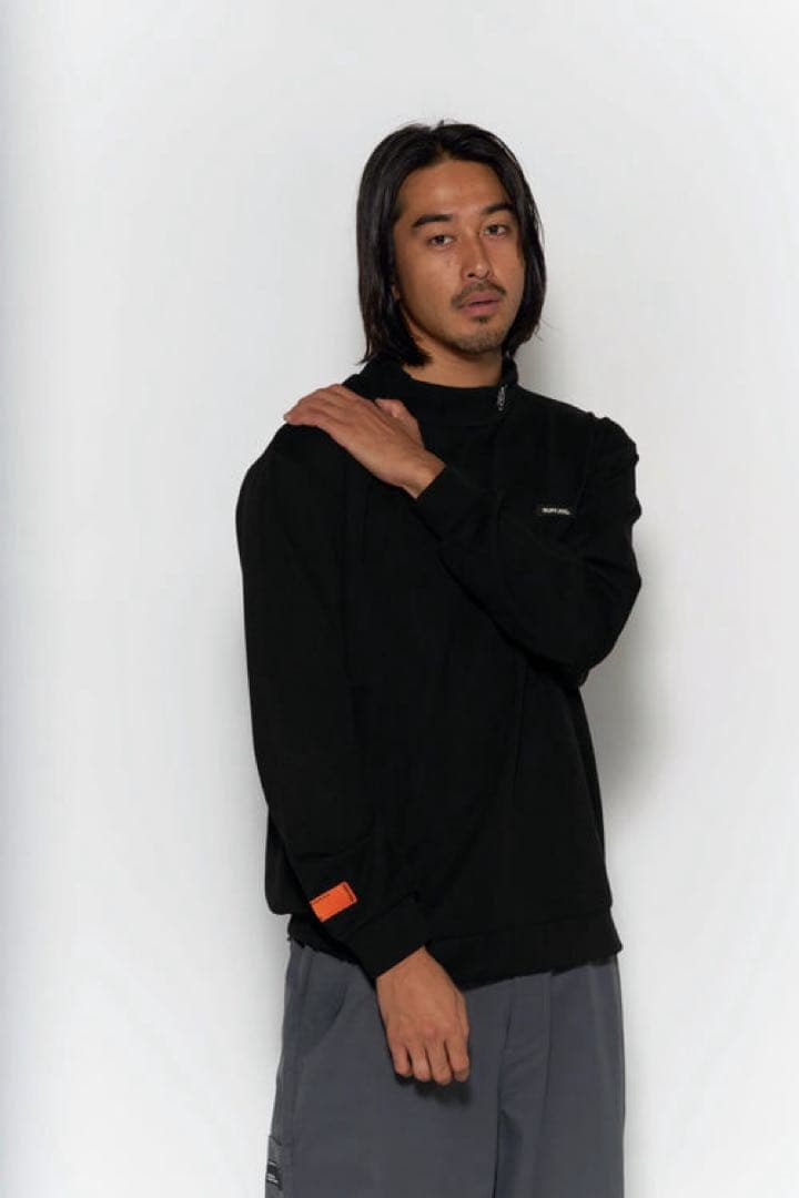 ラフロッグ　サーマルモックネックシャツ　Lサイズ　ブラック