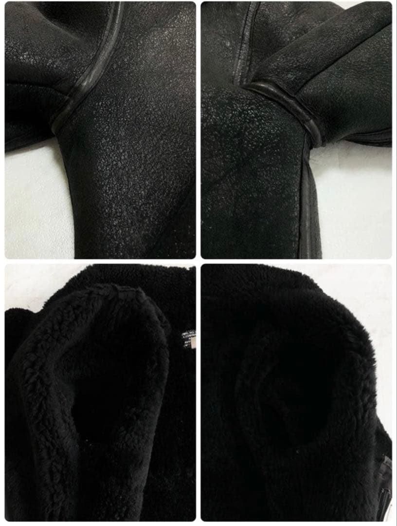 【美品】AVIREX B-3 フライトジャケット USA製 ムートン ブラック