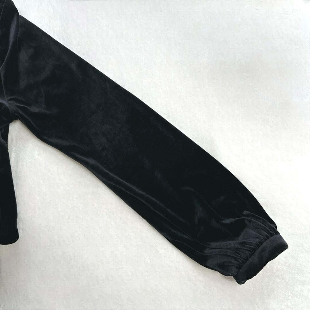 極美品 フォクシー ジュエルパーカー ベロア ベルベット カーディガン 黒